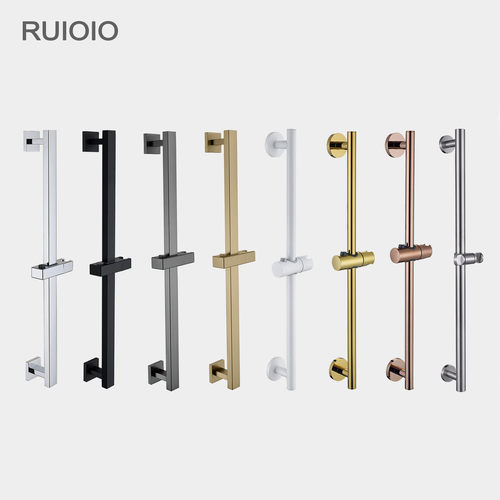 304不锈钢花洒升降杆方形圆形浴室淋浴杆酒店家用玫瑰金枪灰色