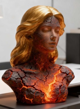 跨境新品Blazing Maiden Figurine破碎的灵魂赤焰少女装饰品摆件