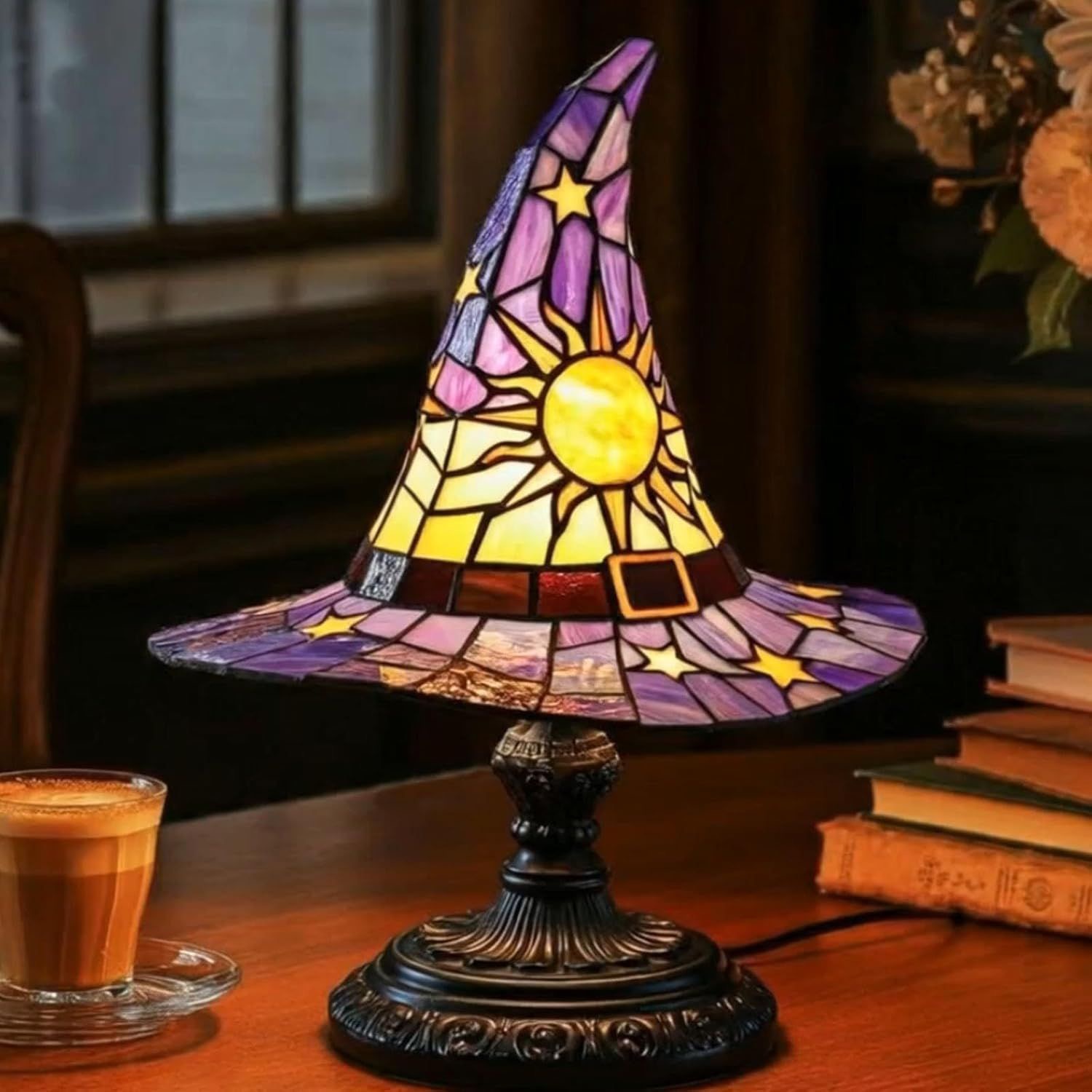 跨境 Witch Hat Lamps女巫帽子灯装饰摆件USB插座led灯光摆件创意