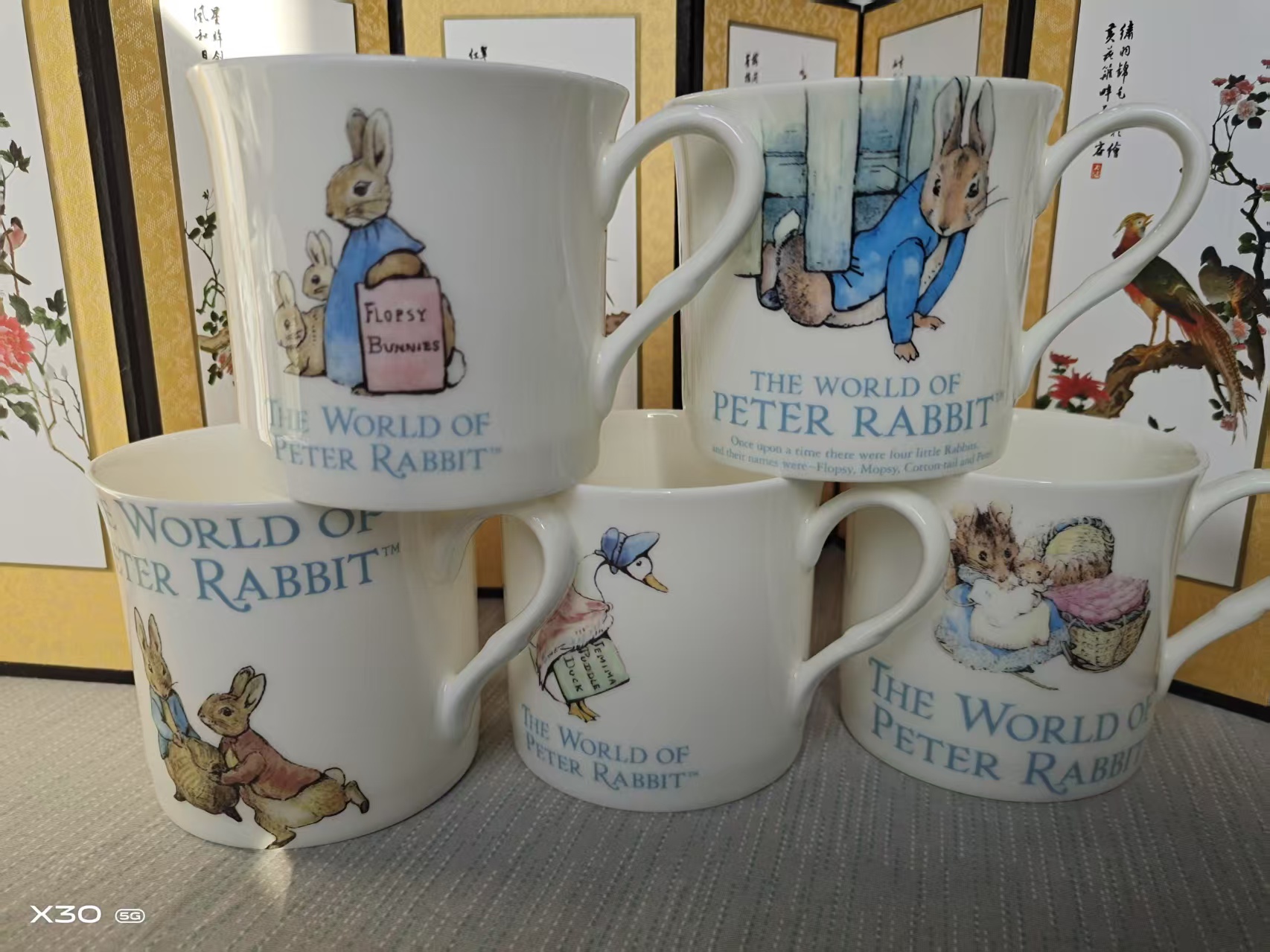 45骨瓷釉面无铅无镉彼得兔马克杯儿童奶杯卡通杯茶杯