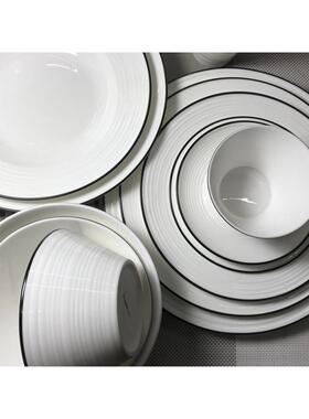 Franc franc品牌日本风格罗纹骨瓷西餐盘 碗 盘碟 咖啡杯马克杯