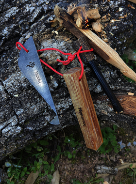 户外BC野营生存多功能点火装备鹿角打火棒火镰高油脂松明木引火条