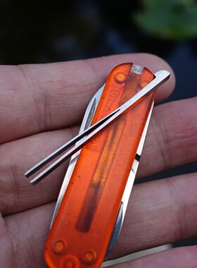 瑞士军刀改装配件S90V粉末钢一体打磨坚固耐腐蚀多用途迷你小镊子