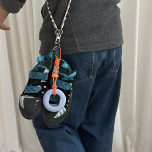 攀岩握力圈握力器挂件便携金属配饰腰间挂绳健身器材挂链伞神包挂
