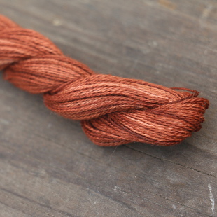 倚山人|刺子绣线手工线纯棉植物染棕黄色草木染手缝线十字绣花线