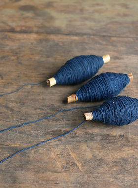 植物靛蓝蓝染纯棉线indigo手缝手工DIY手作刺子绣线草木染蓝色