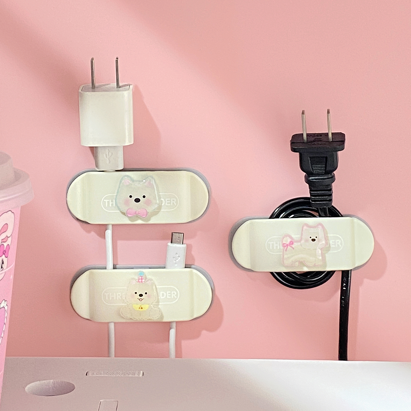 固定器 数据线收纳桌面理线/充电头/收线/挂钩/卡扣/集/走线神器