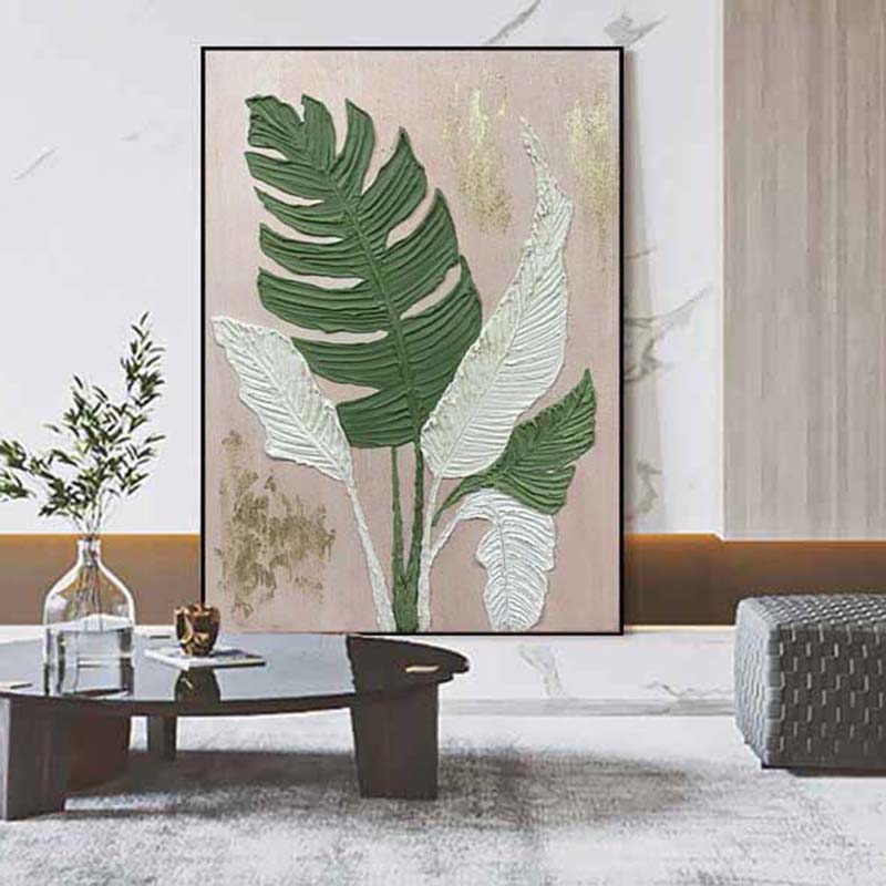 BAIL纯手绘油画印象花卉现代玄关立体装饰画客厅沙发背景走廊挂画图片
