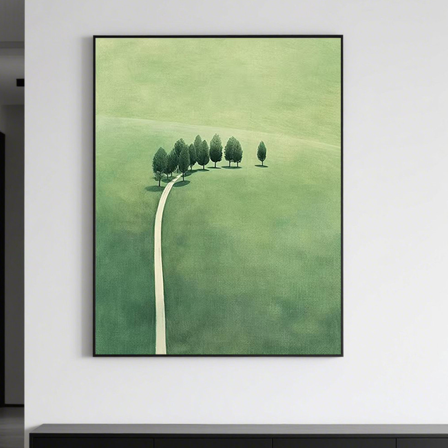 可班手绘油画原野风景简约装饰画
