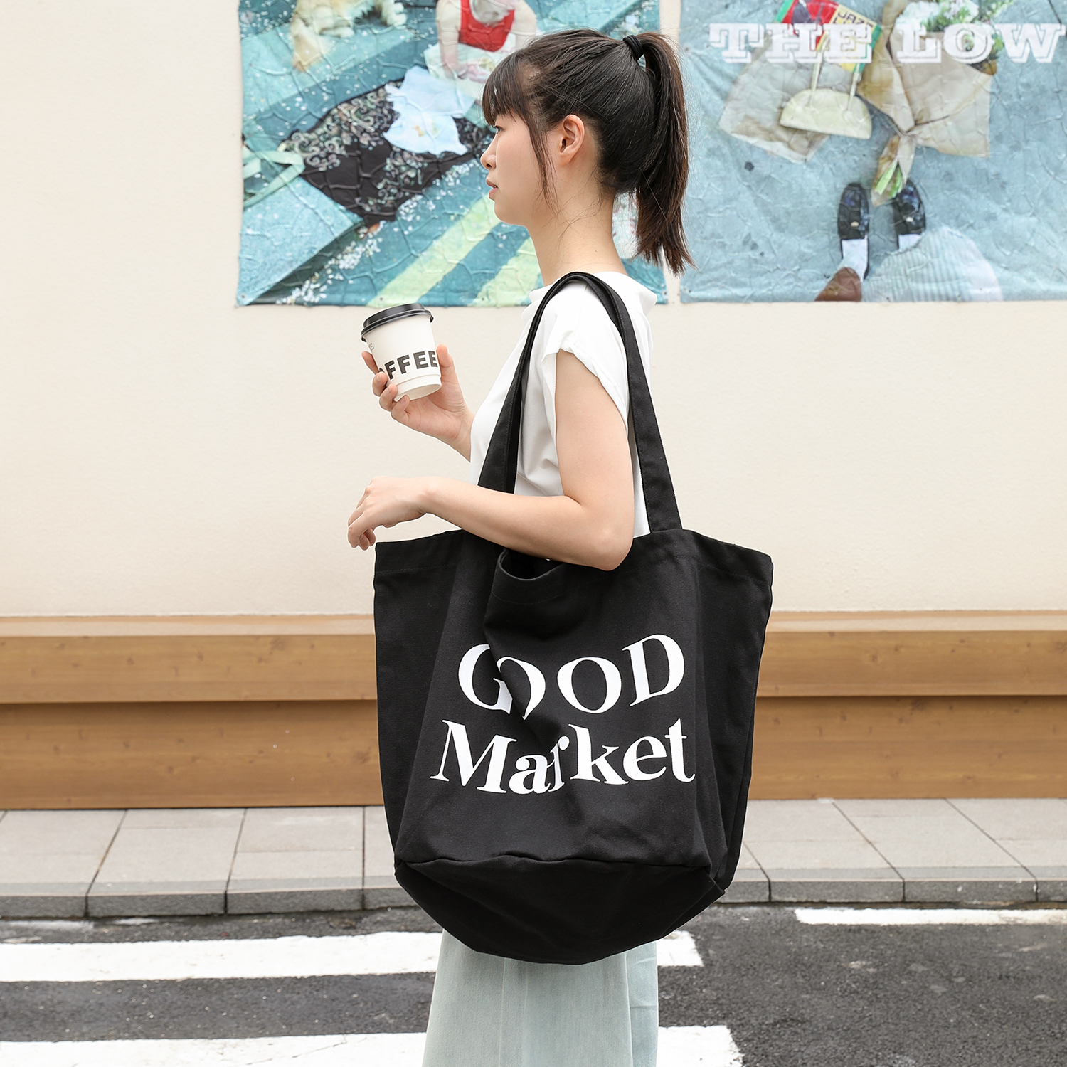 日系文艺字母帆布包女百搭通勤