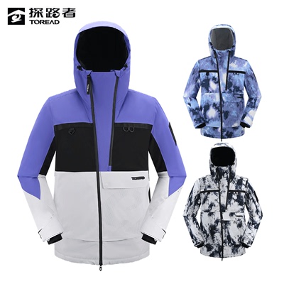 探路者滑雪服男女通款2023新款秋冬新款单板滑雪外套TAHHAL90111