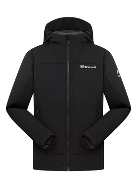 探路者软壳衣男 秋冬防水寒保暖加绒徒步登山服外套TAEECL91947