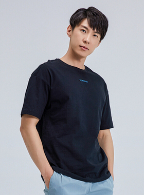 探路者T恤男春夏户外男女通款情侣印花纯棉柔软宽松短袖TAJI80959