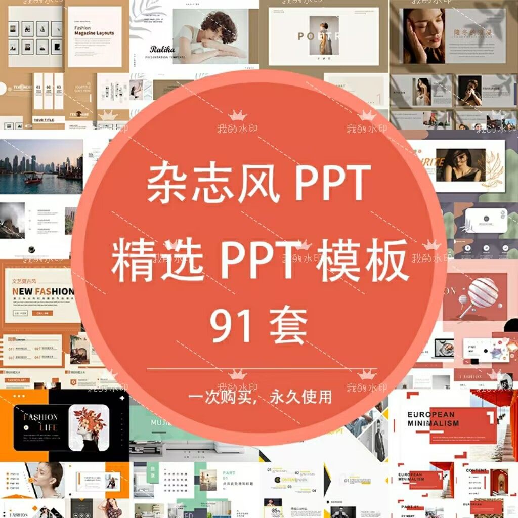 时尚杂志风艺术高级感模特服装宣传画册个性设计工作汇报PPT模板