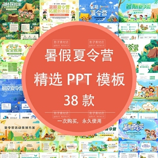 儿童夏季暑假期夏令营活动营销策划方案物资预算介绍动态PPT模板