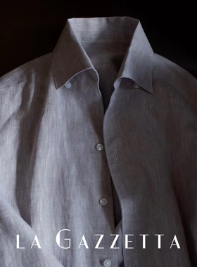 LA G半定制 老钱风亚麻衬衣男士商务休闲衬衣打底衬衫单穿衬衫