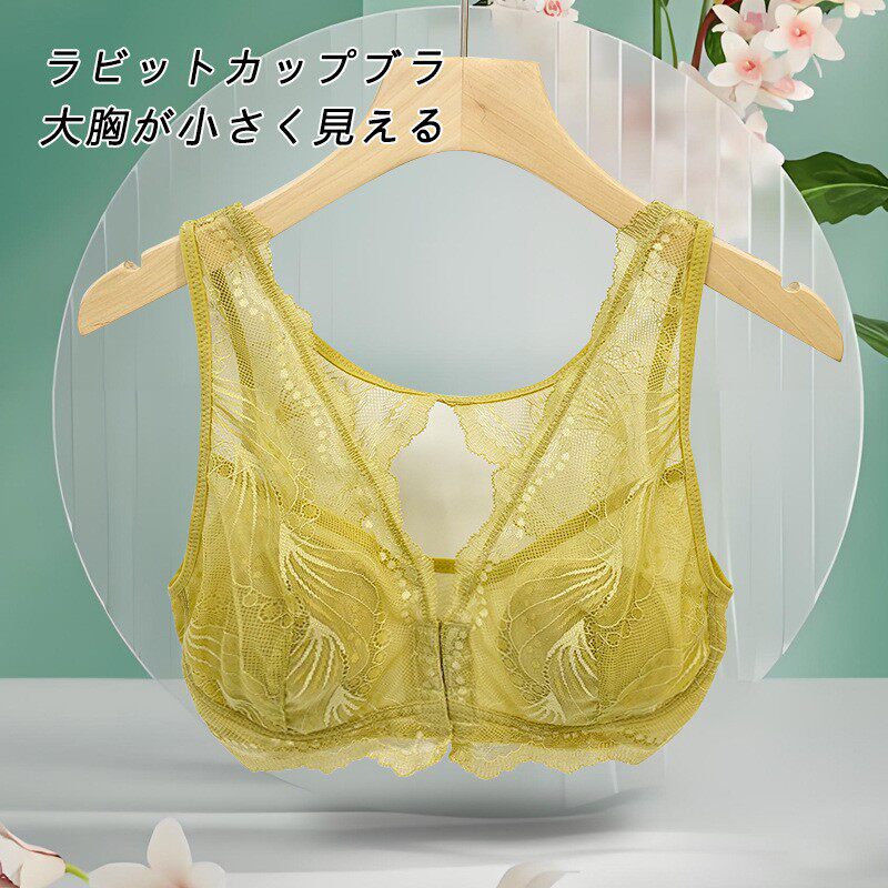 Aiyang爱扬外贸大码日系前扣性感蕾丝文胸舒适美背内衣收副乳胸罩