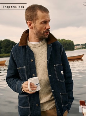 现货wallace barnes春秋冬季男士美式复古牛仔羊毛内衬夹克外套