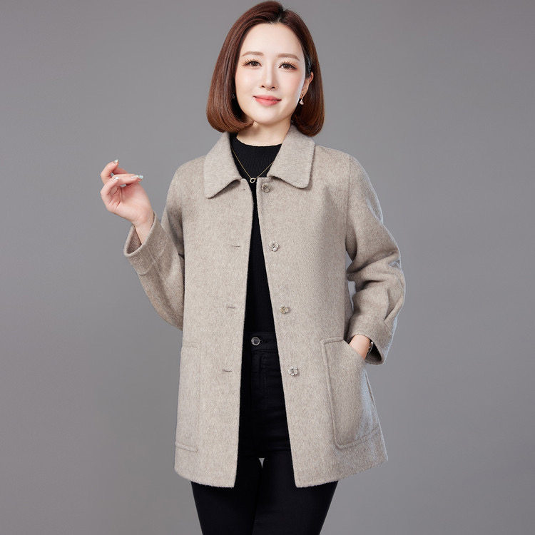 双面呢大衣女冬装2026新款小个子气质高端上衣妈妈中款羊毛呢外套