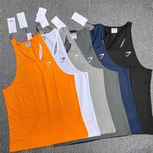 GYM健身训练shark肌肉鲨鱼运动服运动健身撸铁工字背心短袖T恤