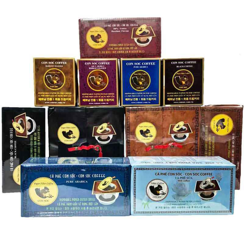 越南CON SOC松鼠阿拉比卡罗布斯塔榛子味挂耳纯黑咖啡粉提神手冲,咖啡/麦片/冲饮,挂耳咖啡,淘宝优惠券,粉丝福利购,淘宝优惠卷