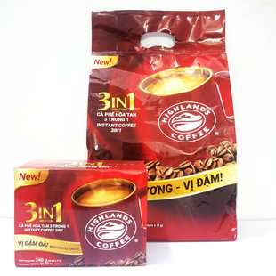 越南进口HIGHLANDS高地三合一速溶咖啡冲饮提神醒脑学生原装袋装