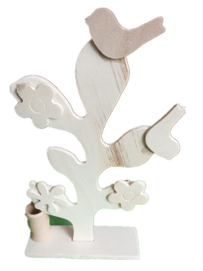 儿童diy手工美劳木夹板小树带夹子笔插彩绘捏塑 幼教用品益智材料