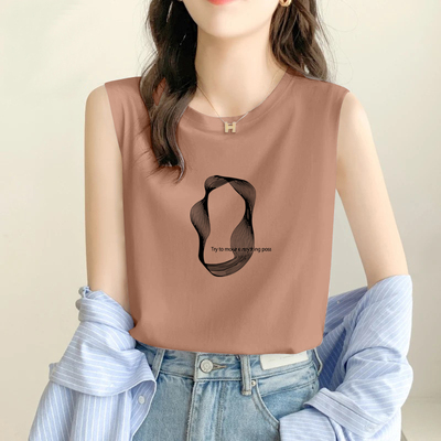 100%纯棉无袖背心大码上衣