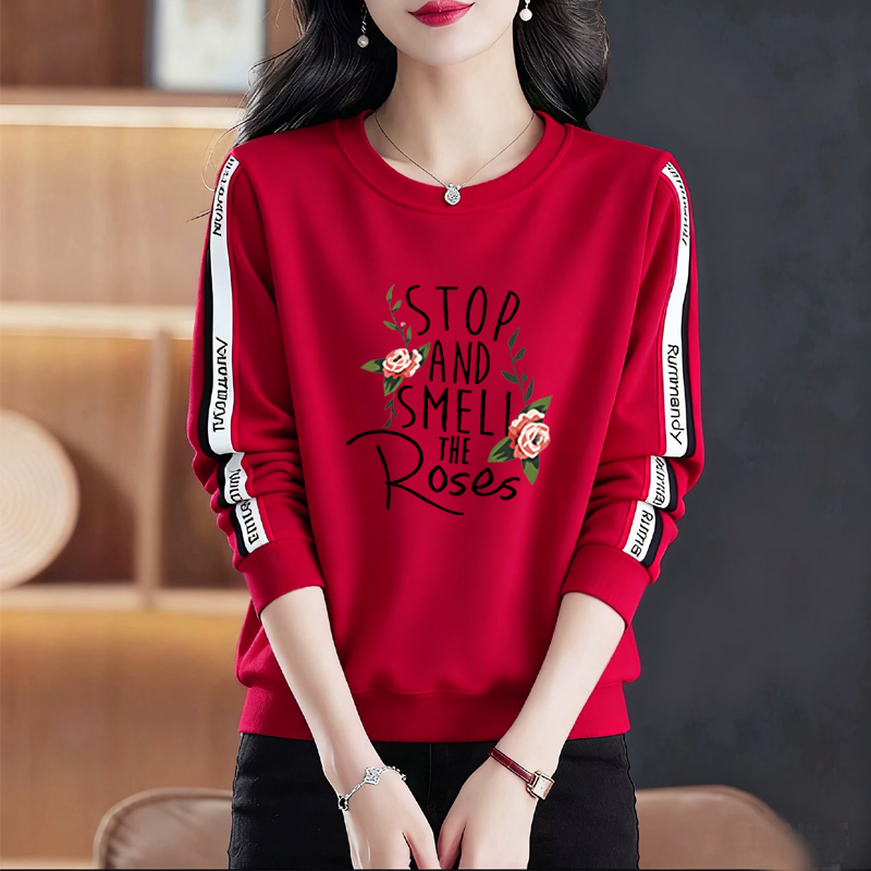 纯棉休闲胖mm大码宽松印花卫衣