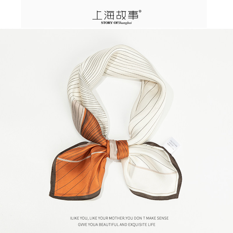 上海故事2025新款丝绸方巾女春夏送长辈送老师真丝桑蚕丝丝巾围巾