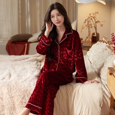 达芬奇密码睡衣女金丝绒保暖加绒