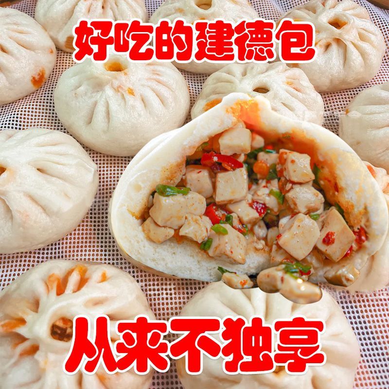 正宗建德老面豆腐包手工香辣早餐素包子加热即食速食面点半成品