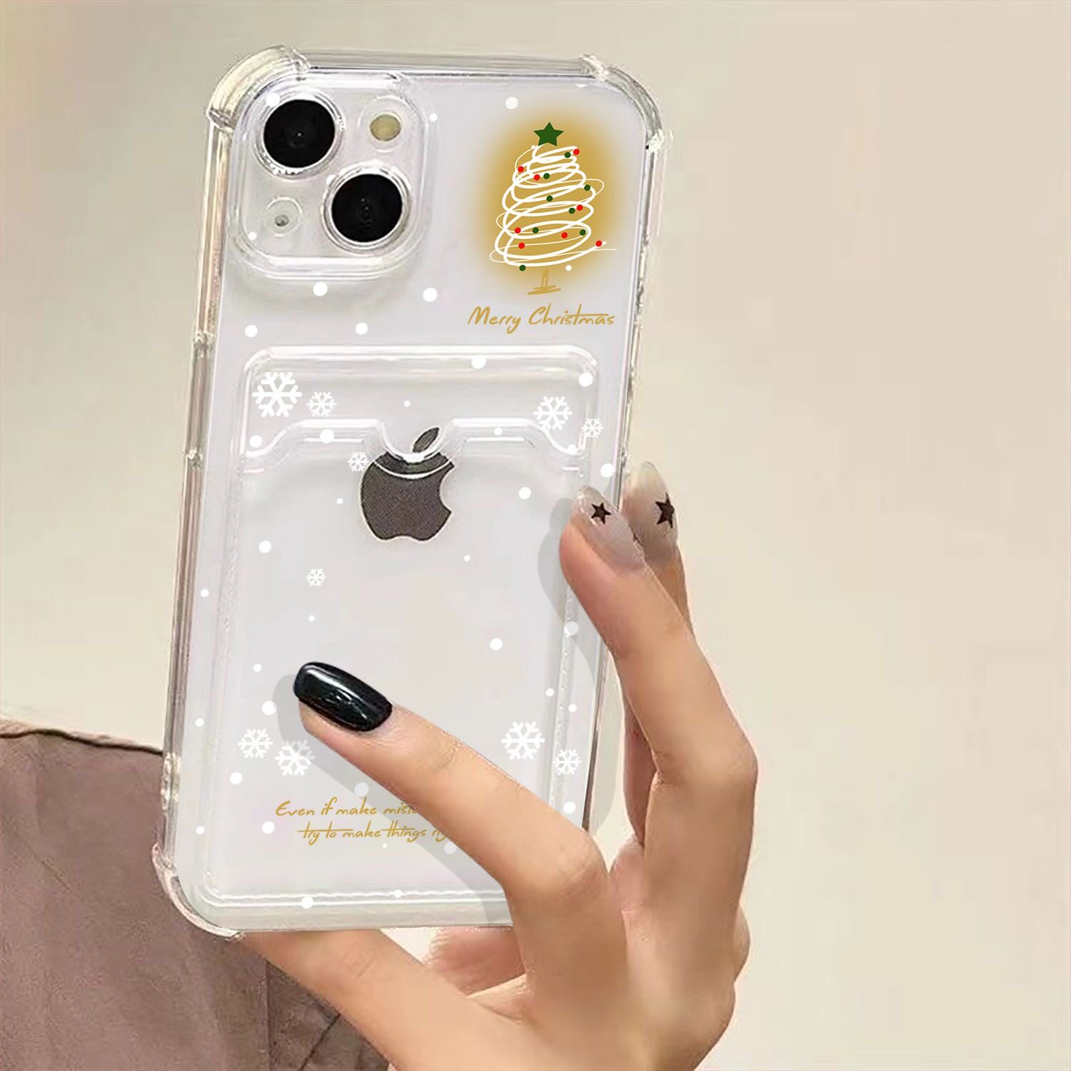 圣诞节手机壳可放情侣拍立得照片身份证小卡插卡套卡包定制适用OPPO苹果16pm小米15三星vivo华为荣耀90iqoo13