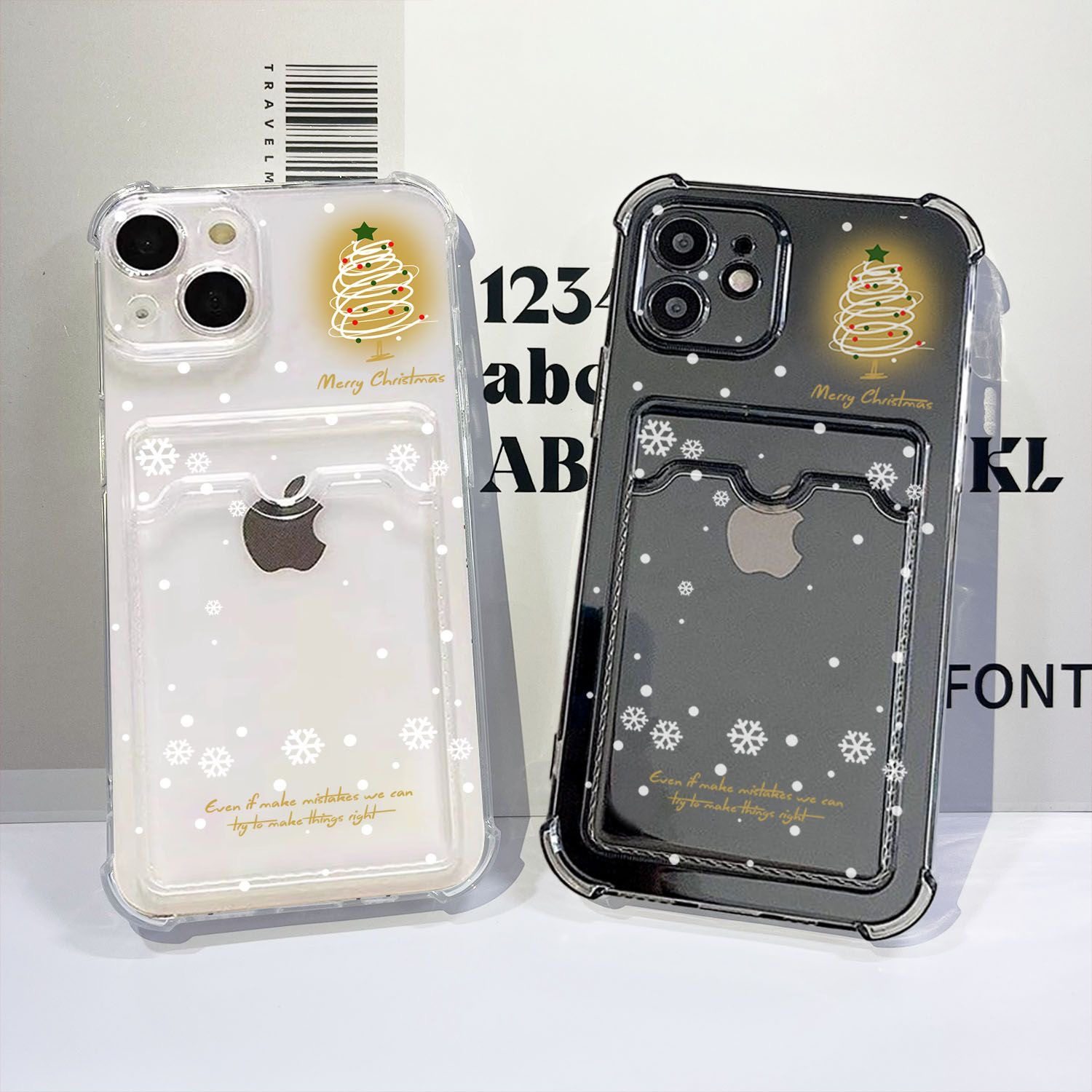 新款冬日圣诞可放拍立得mate70小米15pro适用苹果16pm手机壳OPPO可放卡片reno9保护套vivo华为iqoo防摔高级感