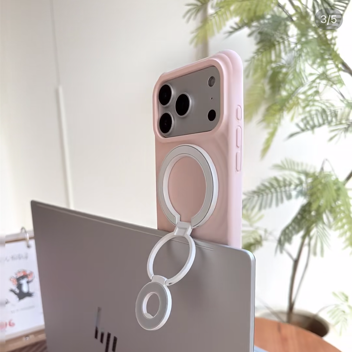 旋转折叠磁吸支架双面手机指环扣