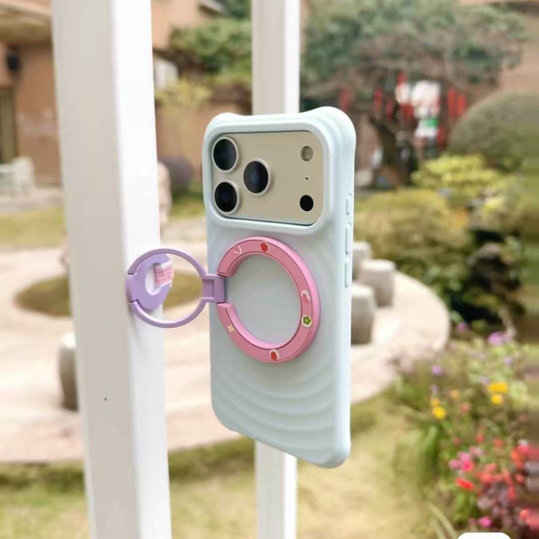 双面磁吸MagSafe指环手机支架三圈合金苹果桌面360&deg;旋转折叠ins