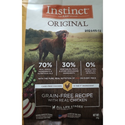 Instinct天然百利无谷鸡全犬狗粮试吃60g*1包
