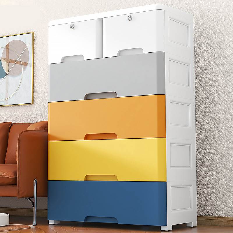 Thickened large plastic drawer type storage cabinet shoe cab