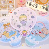 夏季 双面儿童便携小随身小扇子少女心可爱布面折扇 ins风折叠团扇