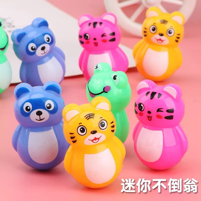 抖音爆款卡通不倒翁小猪老虎儿童益智迷你赠品休闲怀旧小玩具礼物