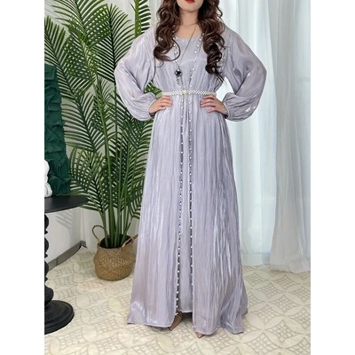 Arab   Women Dress Beading 2 Piece Set  Morocco Caftan Long