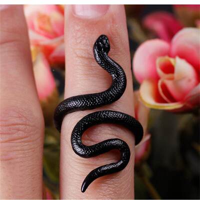 Anime Rings for Men Women Punk Goth Snake Ring Exaggerated B