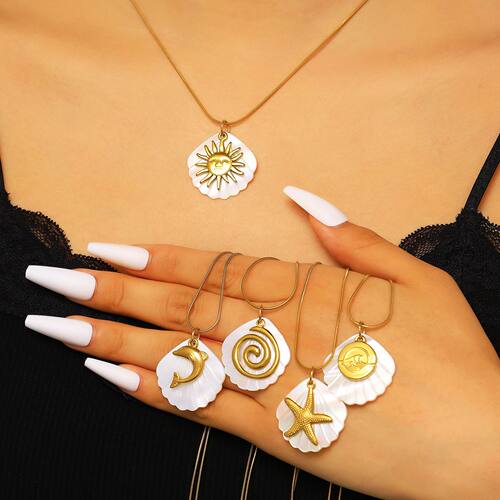 Stainless Steel Pendant Necklace for Women Hollow Swirl Spir
