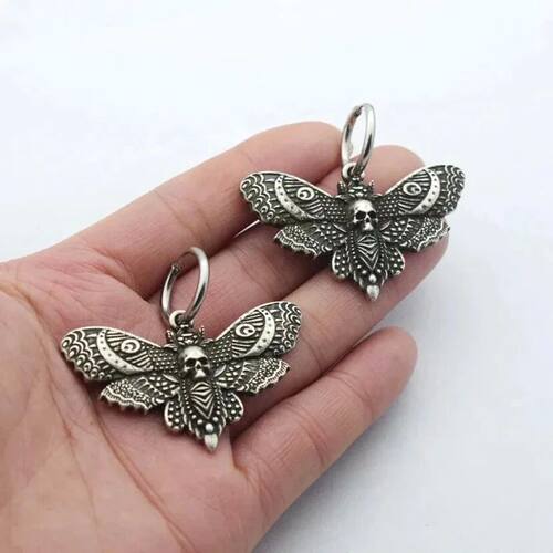 Gothic Vintage Moth Ear Hoops For Women Girls Fashion Pagan