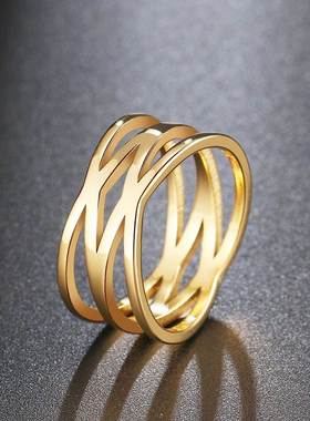 Stainless Steel Double Cross Rings Classic Bohemian Retro St