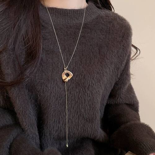 New Irregular Metal Pendant Adjustable Long Snake Chain Neck