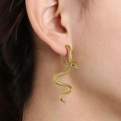 2026 New Gohic Snake Shape Earrings Deachable Texure Darknes