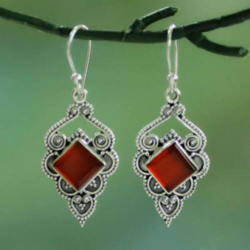 Retro  Red Stone Crystal Zircon Ear Earrings Women Dangle Dr