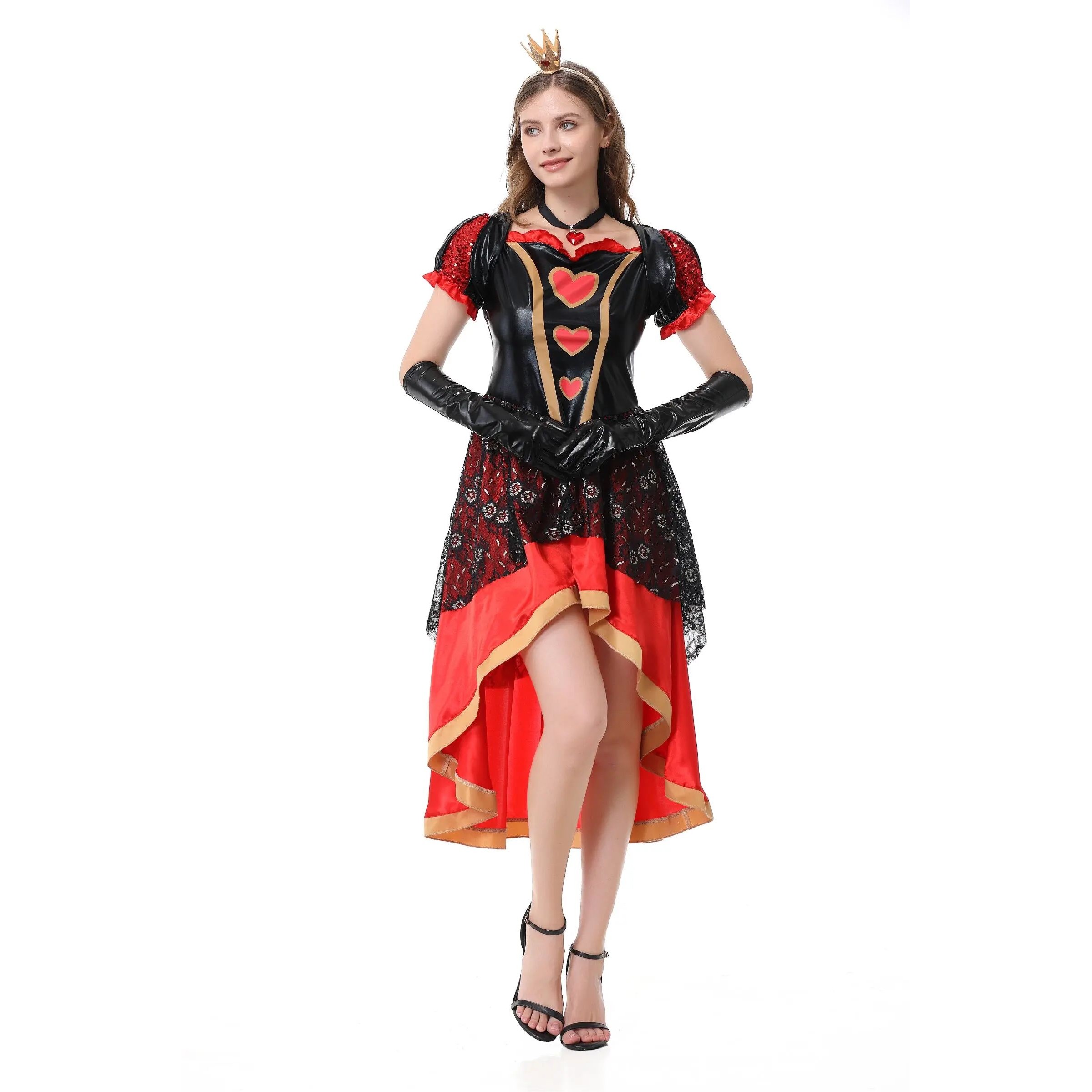 Women Red Halloween Dress Full Outfit Carnival Bar Club Stag图片
