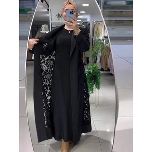 Women nch Coat Hollow Out Lapel Overcoat Morocco Dubai Wind